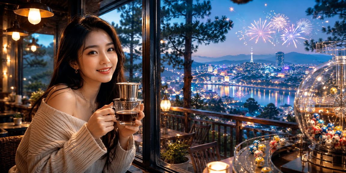 Người dùng Đà Lạt theo dõi kết quả xổ số trực tuyến trên 50ec bên ly cà phê